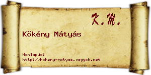 Kökény Mátyás névjegykártya